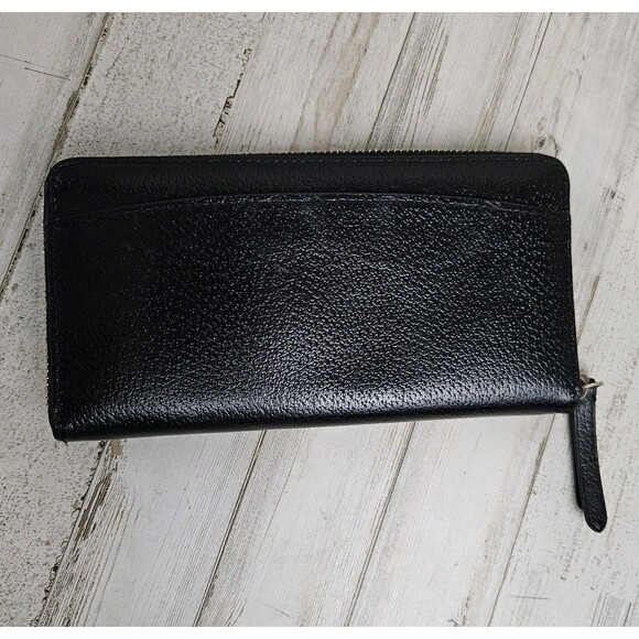 Kate Spade Rectangular Leather Black Glossy Wallet 8 X 4" - Picture 2 of 5
